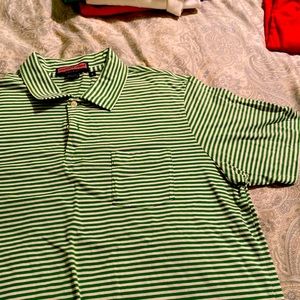 Vineyard Vines green stripe polo shirt. Size Medium